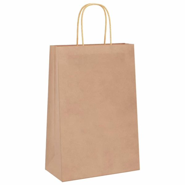 Bolsas de papel kraft con asas 250 uds marrón 21x11x31 cm M 4