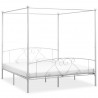 Estructura de cama con dosel metal blanco 180x200 cm 1