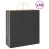 Bolsas de papel kraft con asas 50 uds negra 45x17x48 cm 1