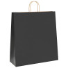 Bolsas de papel kraft con asas 50 uds negra 45x17x48 cm 3