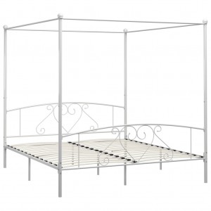 Estrutura de cama com dossel metal 180x200 cm branco H