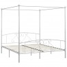 Estructura de cama con dosel metal blanco 180x200 cm 2