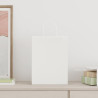 Bolsas de papel kraft con asas 250 uds blanca 26x12x35 cm 2