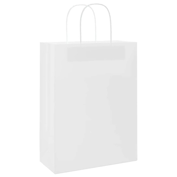 Sacos de papel 250 unid com alças branco 26x12x35 cm M 3