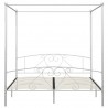 Estructura de cama con dosel metal blanco 180x200 cm 3