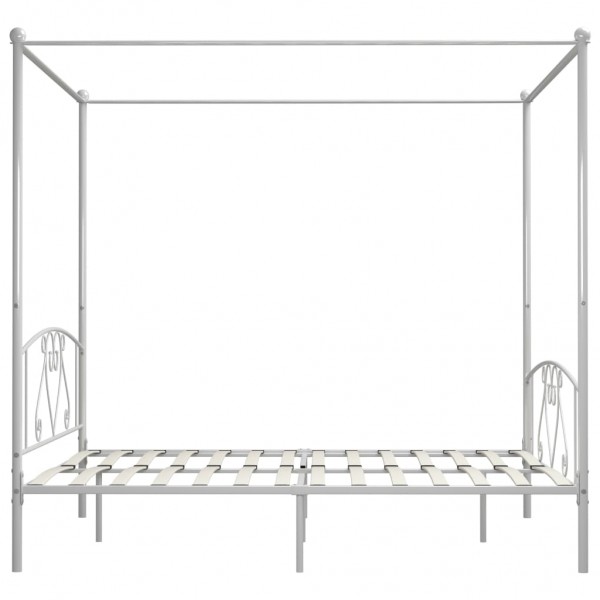Estructura de cama con dosel metal blanco 180x200 cm M 4
