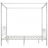 Estrutura de cama com dossel metal 180x200 cm branco 4