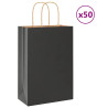 Bolsas de papel kraft con asas 50 uds negra 21x11x31 cm 1
