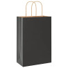 Bolsas de papel kraft con asas 50 uds negra 21x11x31 cm 3