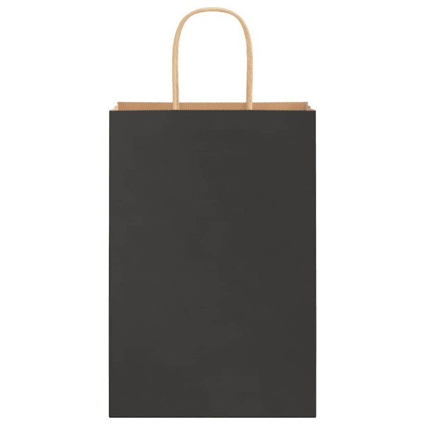 Bolsas de papel kraft con asas 50 uds negra 21x11x31 cm M 5