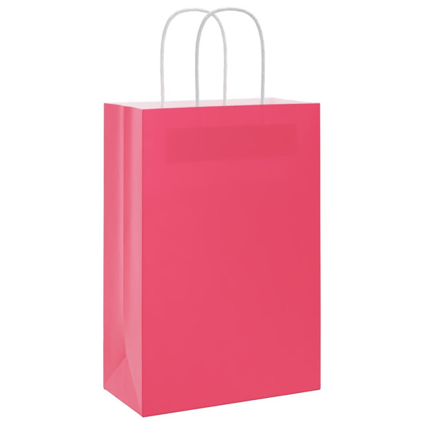 Bolsas de papel kraft con asas 50 uds rosa 21x11x31 cm M 4