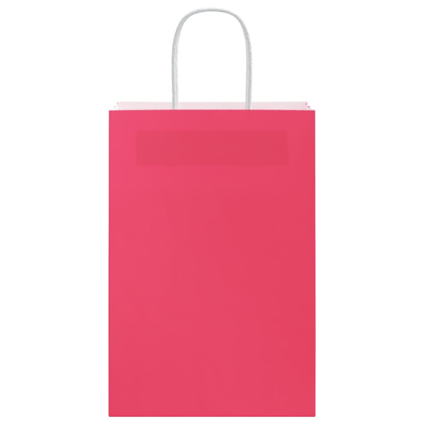 Bolsas de papel kraft con asas 50 uds rosa 21x11x31 cm M 5