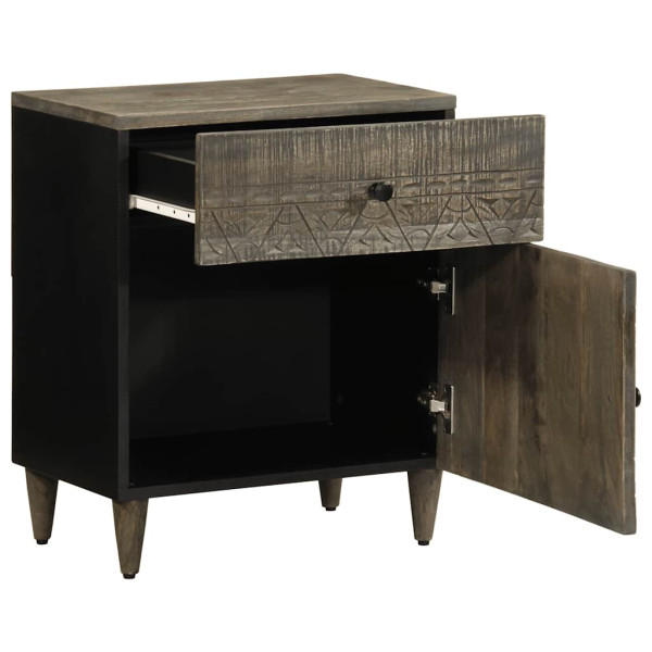 Mesa de cabeceira cinzento claro 50x33x60 cm M 3