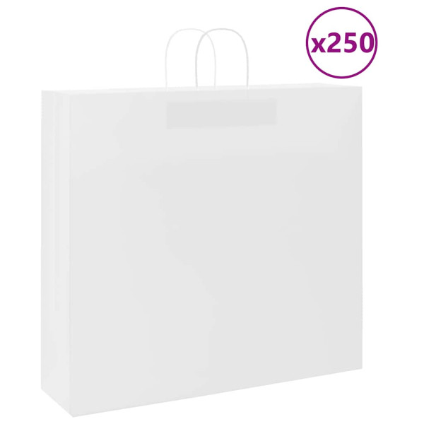Bolsas de papel kraft con asas 250 uds blanca 54x15x49 cm D