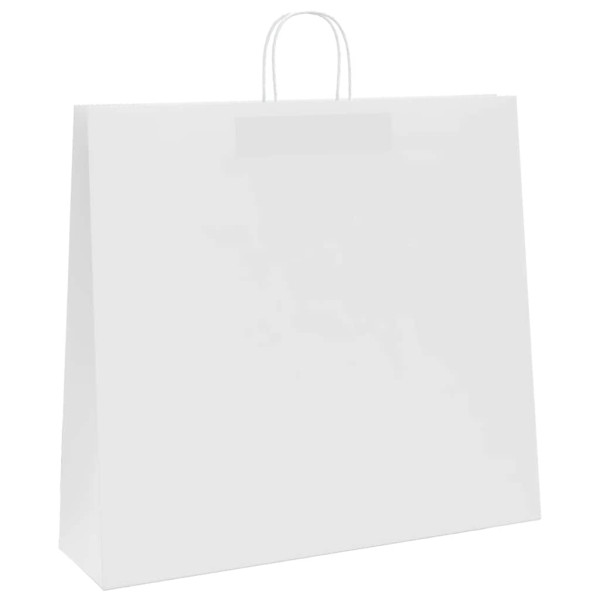 Bolsas de papel kraft con asas 250 uds blanca 54x15x49 cm M 4