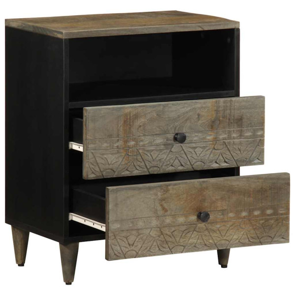 Mesa de cabeceira cinzento claro 50x33x60 cm M 3