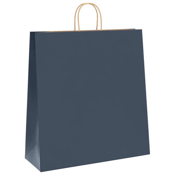 Bolsas de papel kraft con asas 250 uds azul 45x17x48 cm M 3