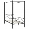 Estructura de cama con dosel metal negro 90x200 cm 2