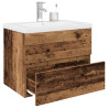 Mueble lavabo con lavabo integrado y grifo madera vieja 1