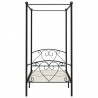 Estrutura de cama com dossel metal preto 90x200 cm 3