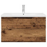 Mueble lavabo con lavabo integrado y grifo madera vieja 5