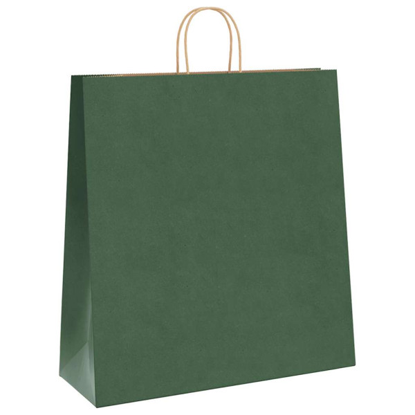 Bolsas de papel kraft con asas 250 uds verde 45x17x48 cm M 4