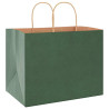 Bolsas de papel kraft con asas 250 uds verde 32x22x24 cm 3