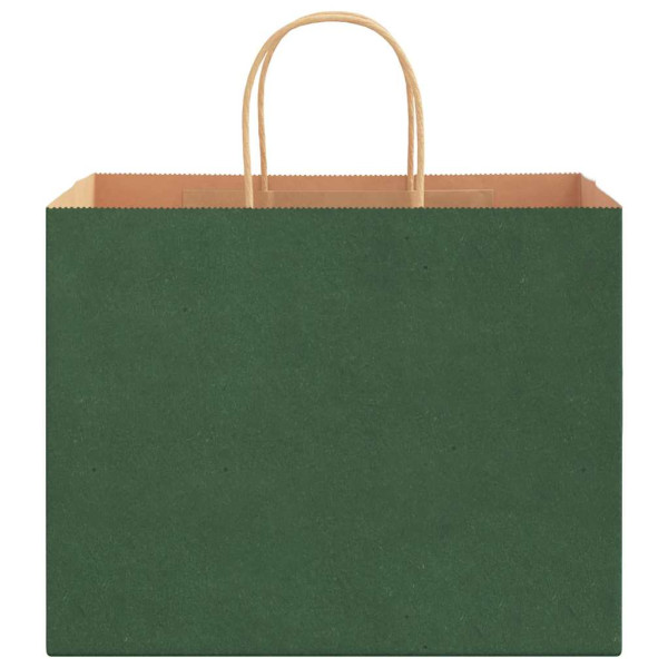Bolsas de papel kraft con asas 250 uds verde 32x22x24 cm M 5