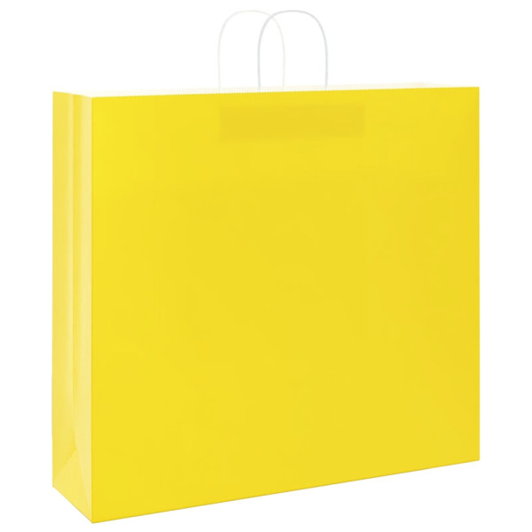 Bolsas de papel kraft con asas 50 uds amarillas 54x15x49 cm M 3
