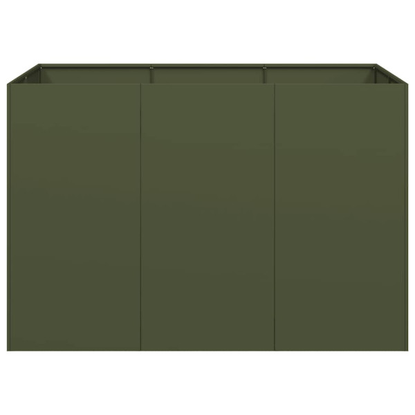 Jardinera acero verde oliva 120x80x80 cm M 4