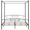 Estructura de cama con dosel metal negro 180x200 cm 3