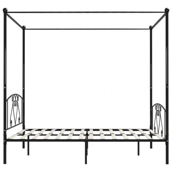Estrutura de cama dossel 180x200 cm metal preto M 4