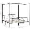 Estructura de cama con dosel metal negro 180x200 cm 5