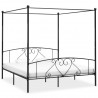 Estructura de cama con dosel metal negro 200x200 cm 1