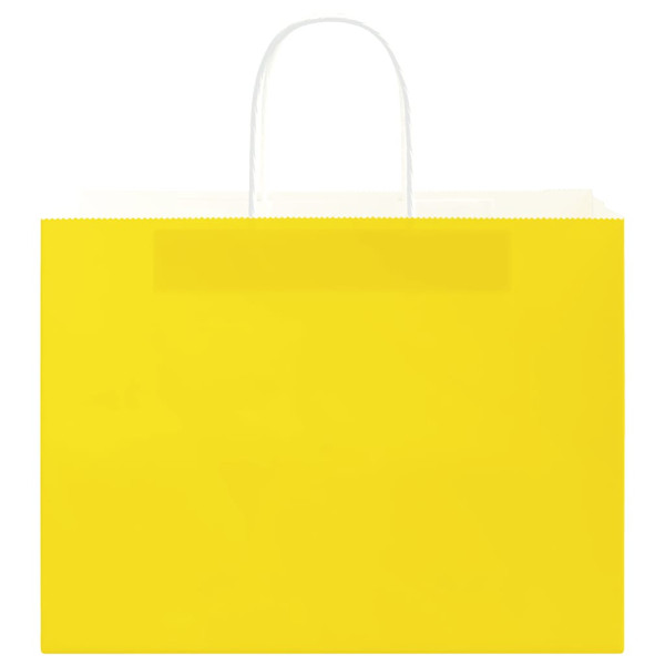 Sacos de papel 50 unid com alças amarelo 32x17x25 cm M 5