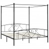 Estrutura de cama com dossel 200x200 cm metal preto 2