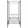 Estrutura de cama com dossel 90x200 cm metal cinzento 3