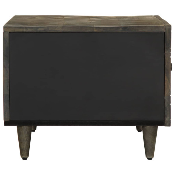 Mesa de centro de madera maciza de mango gris claro 80x50x40 cm M 4