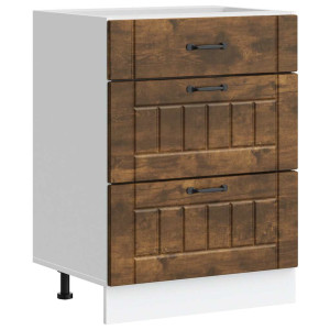 Mueble bajo de cocina Lucca roble ahumado H