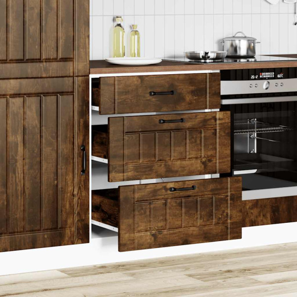 Mueble bajo de cocina Lucca roble ahumado M 3