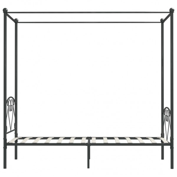 Estructura de cama con dosel metal gris 90x200 cm M 4