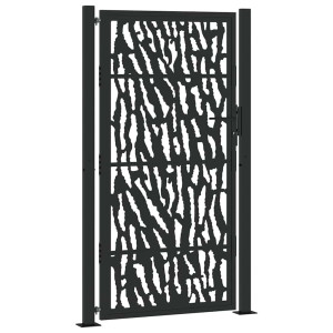 Puerta de jardín de diseño con carril de acero negro 105x180 cm H