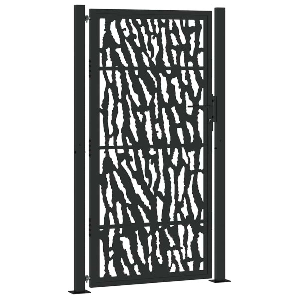 Puerta de jardín de diseño con carril de acero negro 105x180 cm M 2