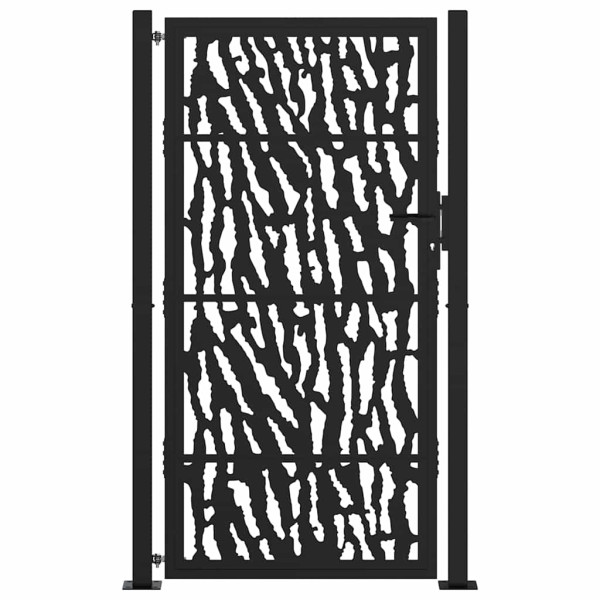 Puerta de jardín de diseño con carril de acero negro 105x180 cm M 3