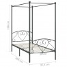 Estructura de cama con dosel metal gris 90x200 cm 5