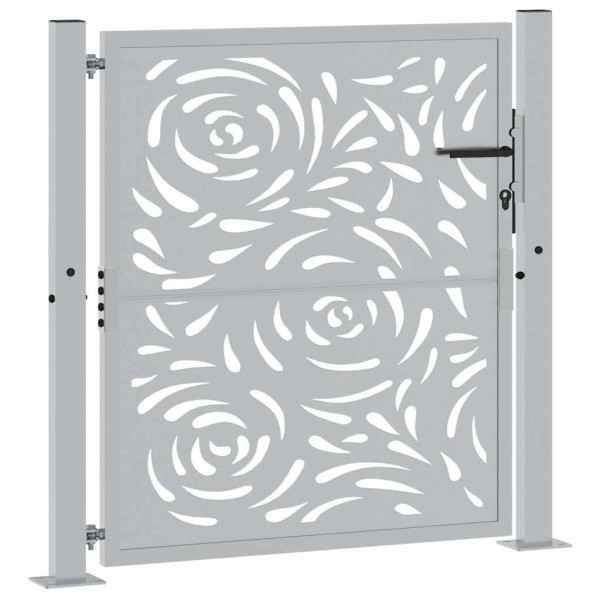 Puerta de jardín diseño llama acero desgastado 105x105 cm M 3