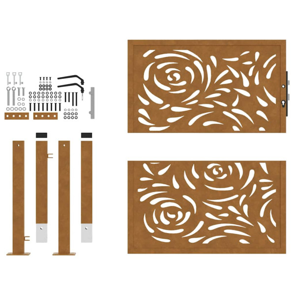 Portão de jardim 105x105 cm design de chama de aço resistente M 5