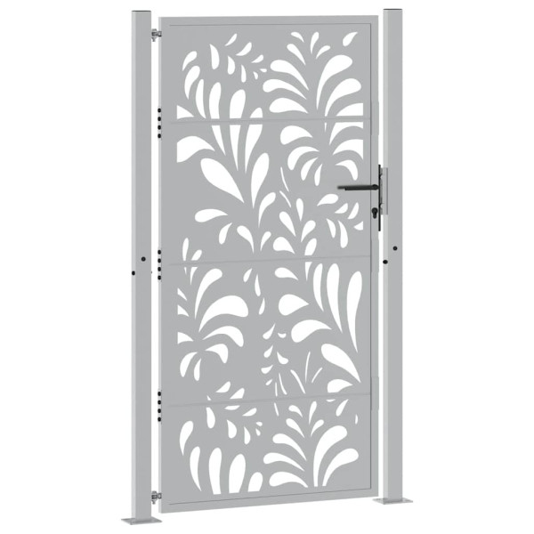 Puerta de jardín de acero desgastado diseño ondulado 105x180 cm M 3