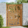 Puerta de jardín de acero desgastado diseño ondulado 105x130 cm 1