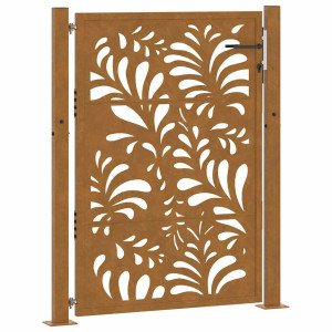 Puerta de jardín de acero desgastado diseño ondulado 105x130 cm H